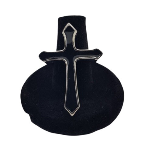 Large black silver gothic - black,