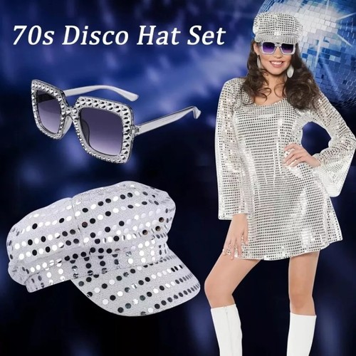 3pcs 70s sequin - 3pcs, hat