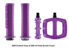 DMR V6 Pedals & DMR Gridlock Grip MTB BMX DH Custom Bundle- Purple