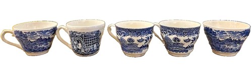 Blue and white vintage tea - 5x,