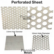PERFORATED SHEET 3mm or 10 mm Ø Hole  Aluminium Stainless Galvanised Mild Steel 