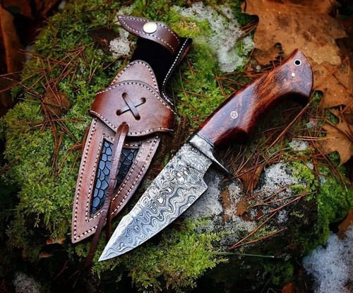 Damascus steel hunting - 10”,