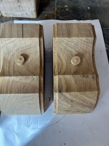 Pair solid handmade oak - of,