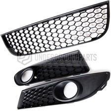VW POLO GTI STYLE HONEYCOMB FRONT BUMPER LOWER  FOG LIGHTS GRILLES COVERS TRIMS