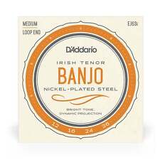 D'Addario EJ63i Irish Tenor Banjo Strings, Nickel Wound, Loop End 12-36