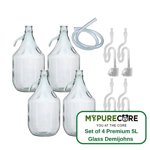Glass demijohns set 4 - glass,