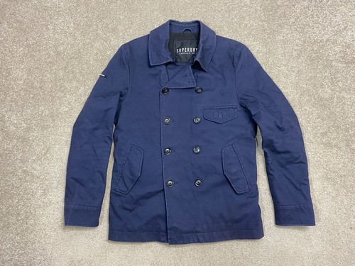 Superdry surplus mens pea coat - pea,
