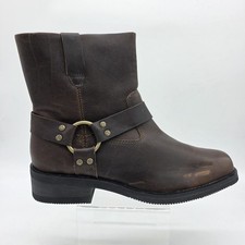 Harley-Davidson Boots Mens Sz 11 Brown Harness Motorcycle Side Zip D93844 DEFECT