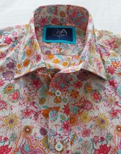 Henry Arlington - Formal-School-Casual Shirt - White w/Multi-Colour Floral -16''