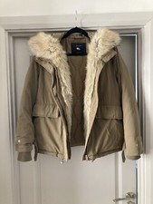 Zara Down Khaki Parka Hood Coat