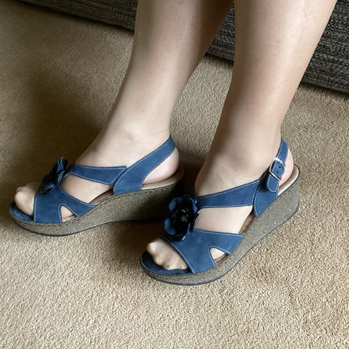 Ladies navy pair sandals - of, by