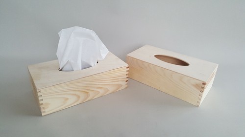 Wooden tissue box plain - 1x,