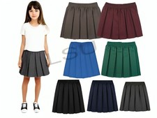 Girls Box Pleated Elasticated Waist School Skirt Kids School Uniform All Ages