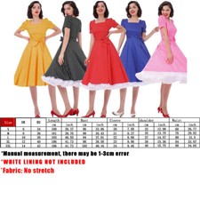 Retro Women Polka Dot Swing Dress 50s 60s Rockabilly Cocktail Eveining Party*