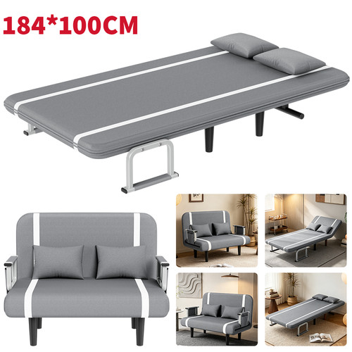 Double fabric sofa - fabric, bed