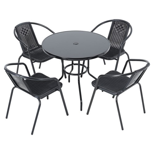 Black garden furniture set - garden,