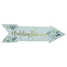 Wedding This Way Arrow Plaque