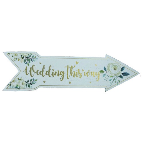 Wedding this way arrow - way, plaque