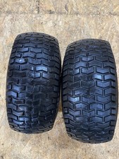 Pair of Rear Wheels 16 x 6.50 -8 from a vintage Snapper 33 Hi Vac ride on mower