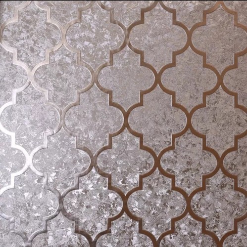 Arthouse metallic foil trellis - metallic,
