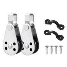 Kayak Anchors Trolley Kits Stainless Steel Pulley Block with Pad Eye & Screw