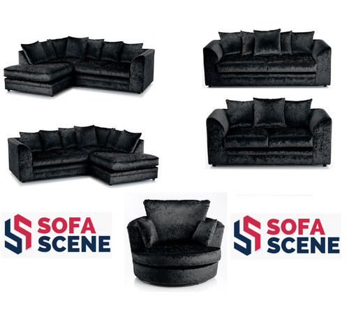 Corner crushed velvet sofa - corner,
