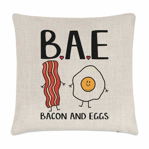 Bae bacon and eggs cushion - bae,