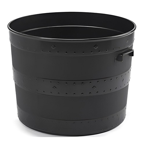 Black plastic planter plant - black,