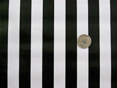 Black stripe vinyl oilcloth - black,