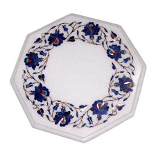 12" Corner Marble Table Top