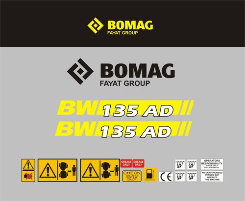 Bomag bw135 roller decal - ad,