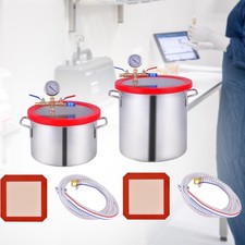 Vacuum Chamber Heavy Duty with Pump Hose Silicone Lid Gasket for Degassing Wood