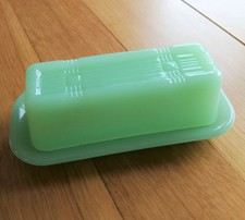 green Jadeite glass butter