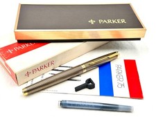 VINTAGE NOS? c1975 PARKER 75 VERMEIL STERLING SILVER CISELE FOUNTAIN PEN 14K M