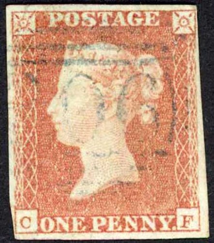 1841 penny red plate - 1841,