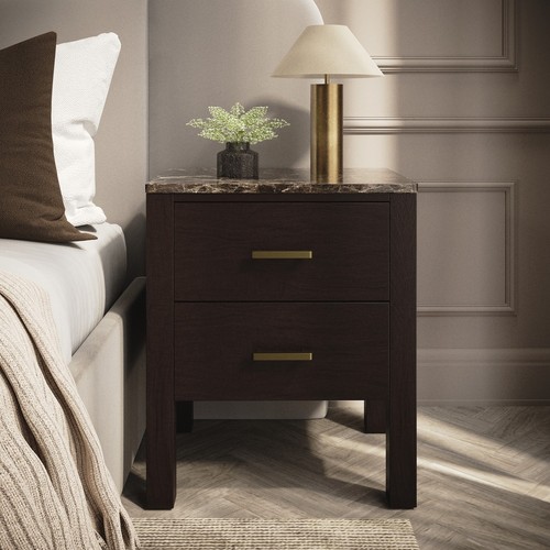 Dark wood drawer - dark, bedside