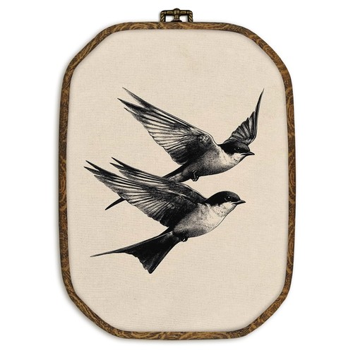 Antique swallow birds wall - antique, art