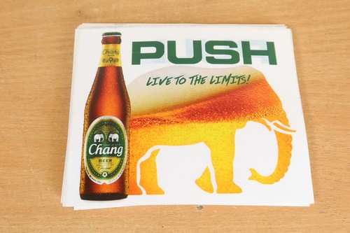 Chang beer push - beer, door