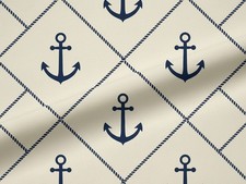 Nautical Anchor Lattice Fabric