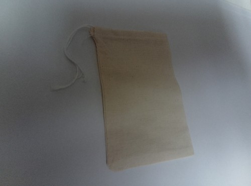 Small white drawstring - white, cotton
