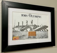 RMS Olympic Deck Wood Display - White Star Line, Titanic Britannic WWI with COA