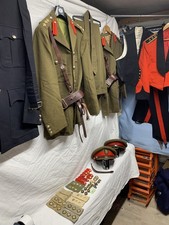 collection vintage military uniforms badges hats buttons etc