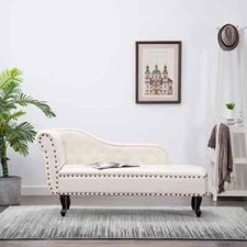 NNEVL Chaise Longue Cream White Faux Leather
