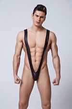 Men Black Mankini Erotic Lingerie Bodysuit One Piece Underwear Swimwear 
