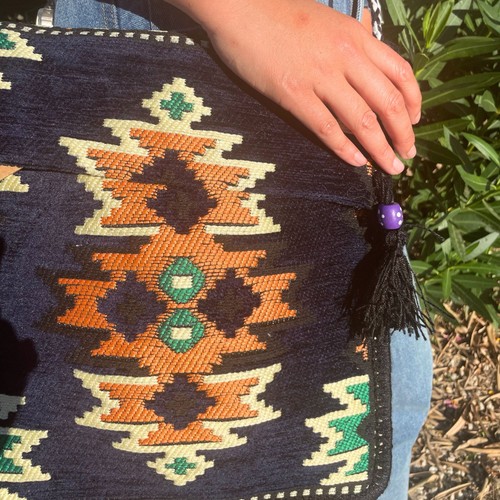 Dark navy kilim - dark, messenger