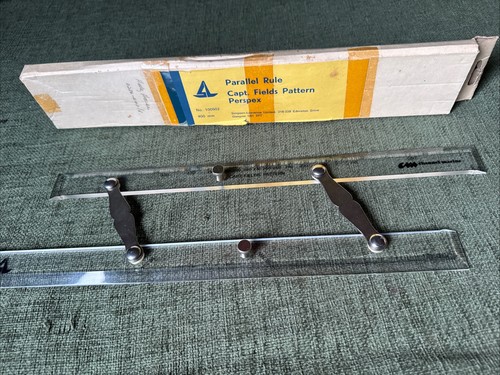 Vintage clear parallel ruler - vintage,