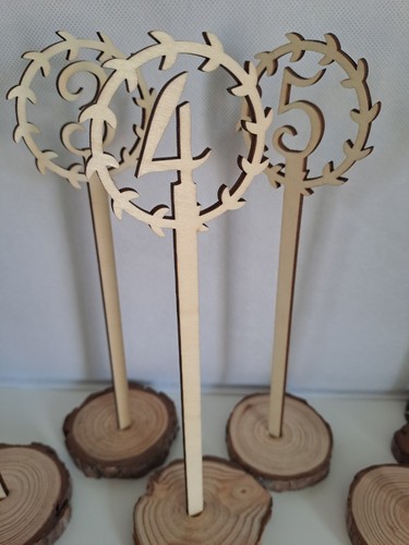 Wooden table numbers - 1-8,