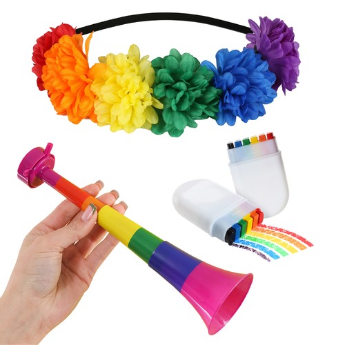 Pride rainbow face paint - rainbow,