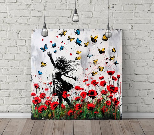 Girl flowers banksy - flowers,