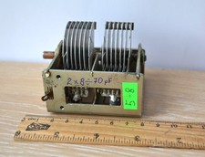 Two Section Air Variable Capacitor 1000V 2x8-70pF Vintage Soviet USSR Working